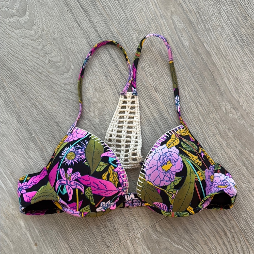 Victoria’s Secret Floral Crochet Bikini Top